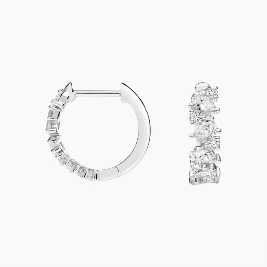 Olivetta Lab Diamond Hoop Earrings (2/3 ct. tw.) in 18K White Gold