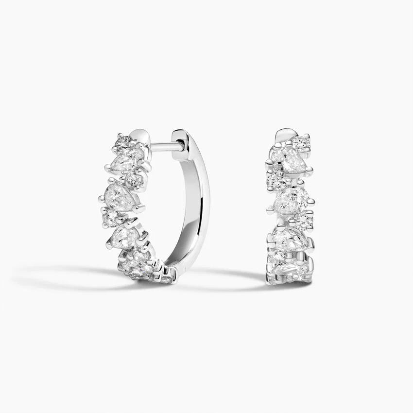 Olivetta Lab Diamond Hoop Earrings (2/3 ct. tw.) in 18K White Gold